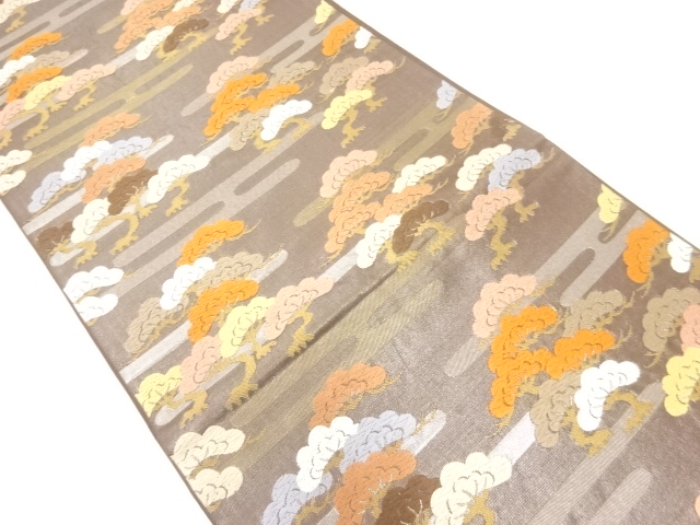 ヱ霞に松模様織出し袋帯